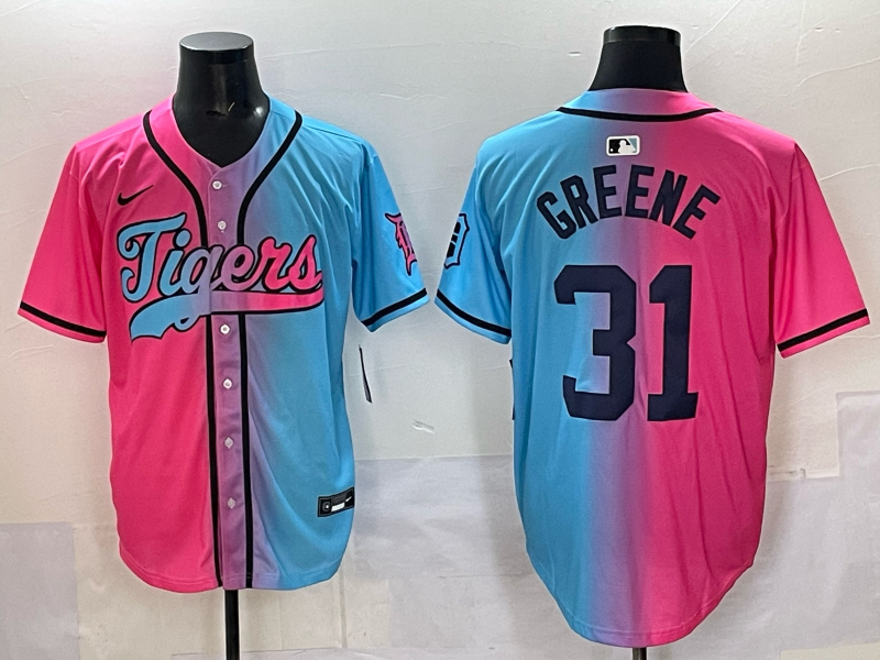 Men 2025 Detroit Tigers #31 Greene Blue pink Game Nike MLB Jersey style 034->pittsburgh steelers->NFL Jersey
